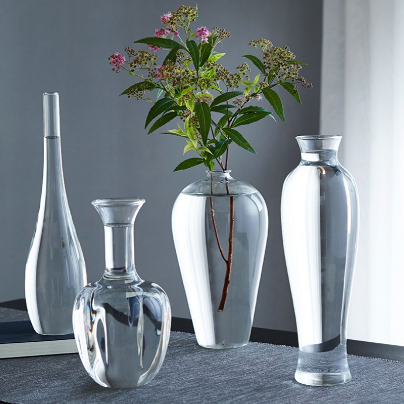 Home Decor Zen Style - Zarif Şeffaf Cam Vazo Çin Tarzı