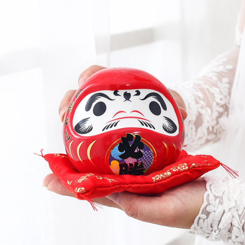 Home Decor Zen Style - 4.5 inç Japon Seramik Daruma Heykelcik,