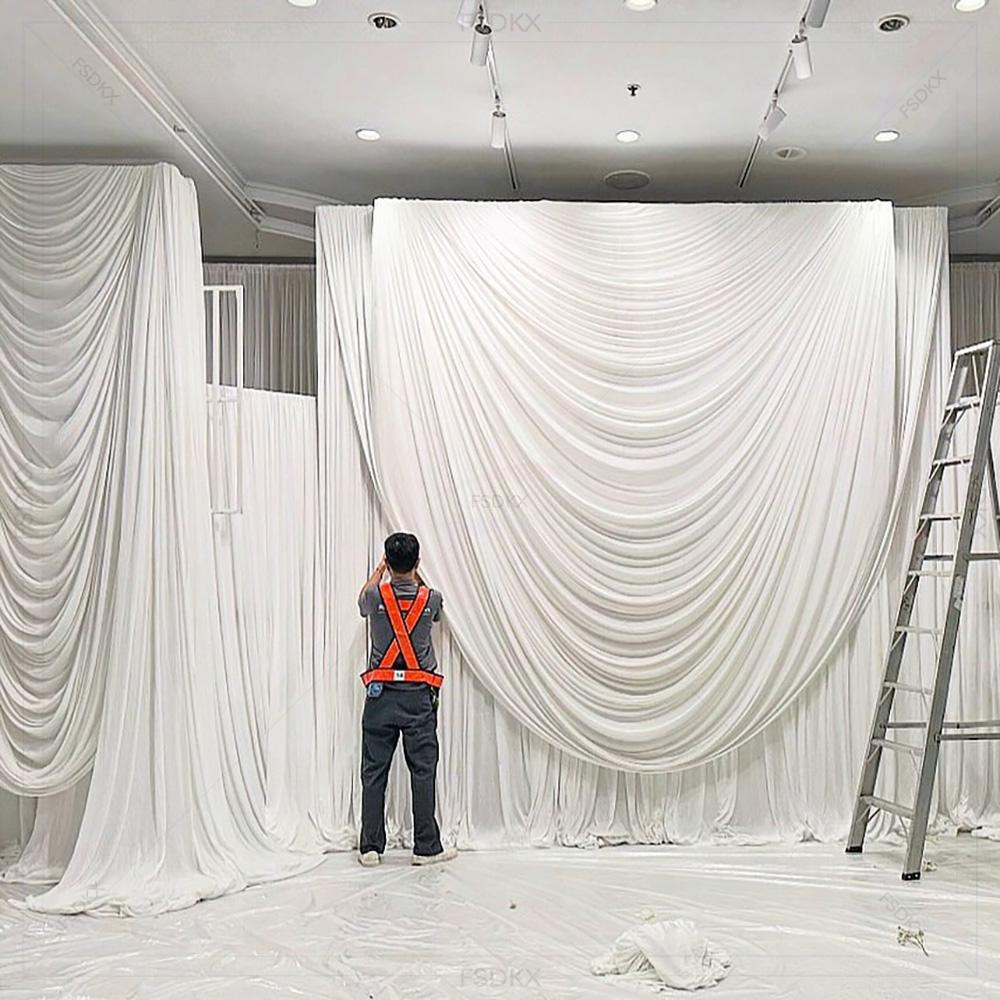 Home Decor Curtain - FSDKX Ucuz Beyaz Buz İpek Kumaş