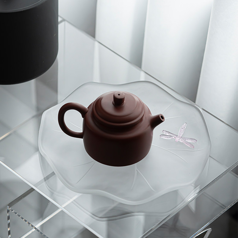 Home Decor Zen Style - Sırlı Yusufçuk Desenli Çaydanlık Tepsisi Japon
