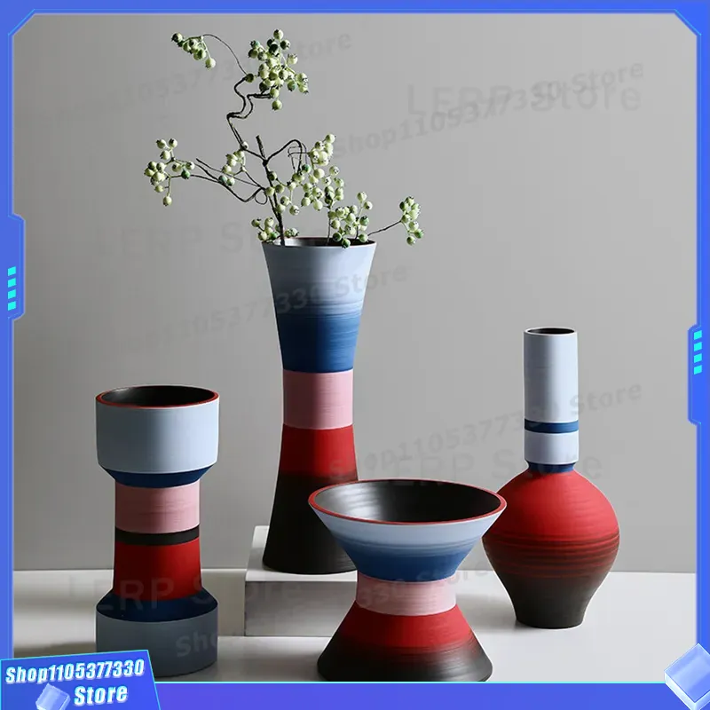 Glass Vase Nordic - İskandinav Tarzı Morandi Renkli Seramik Vazo