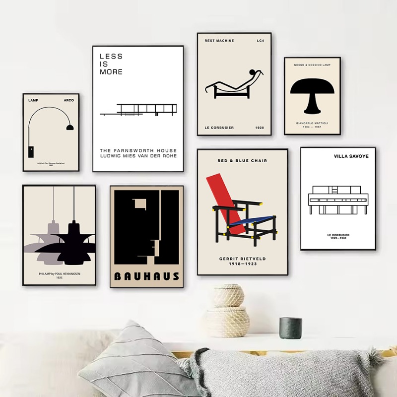 Home Decor Interior - Klasik Farnsworth Evi Bauhaus Tasarım Soyut