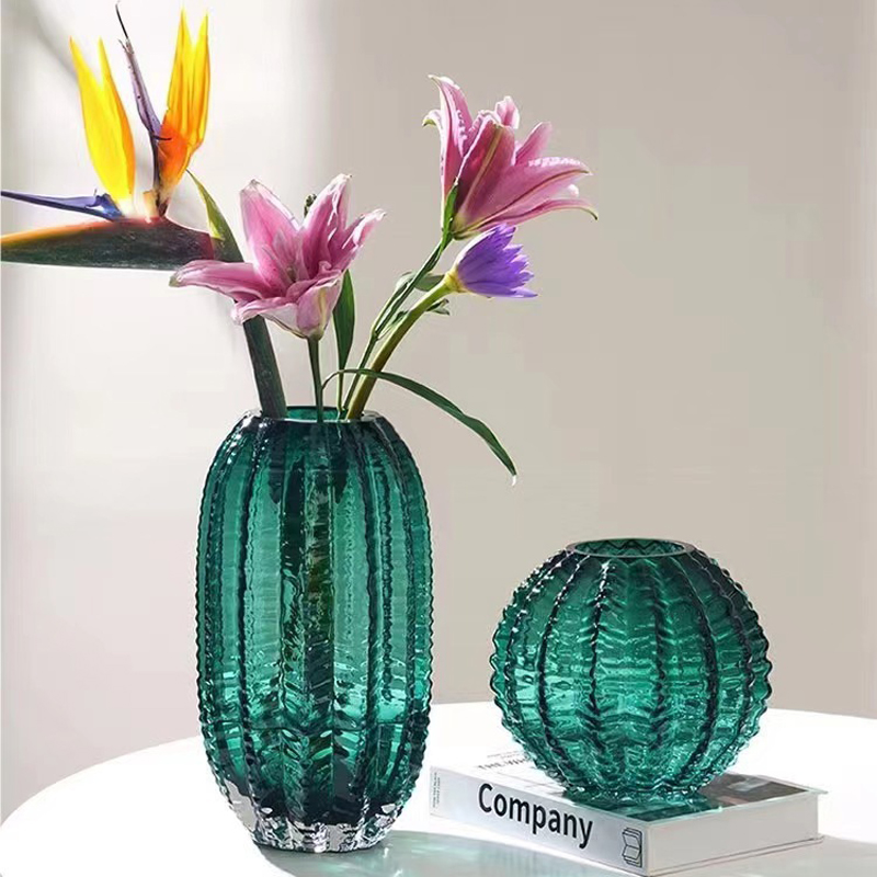 Glass Vase Nordic - İskandinav Modern Kaktüs Cam Vazo Işık
