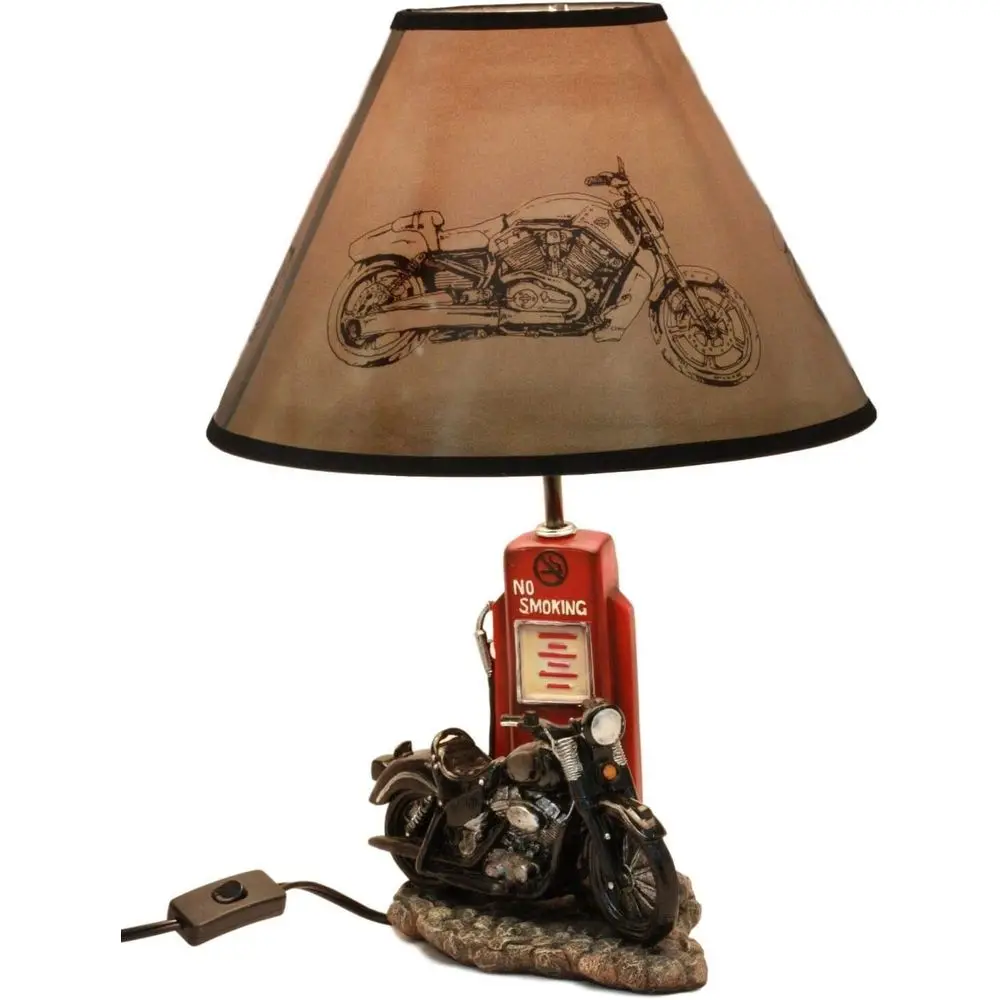 Home Decor Light - Vintage Retro Siyah Motosiklet Benzin Pompası