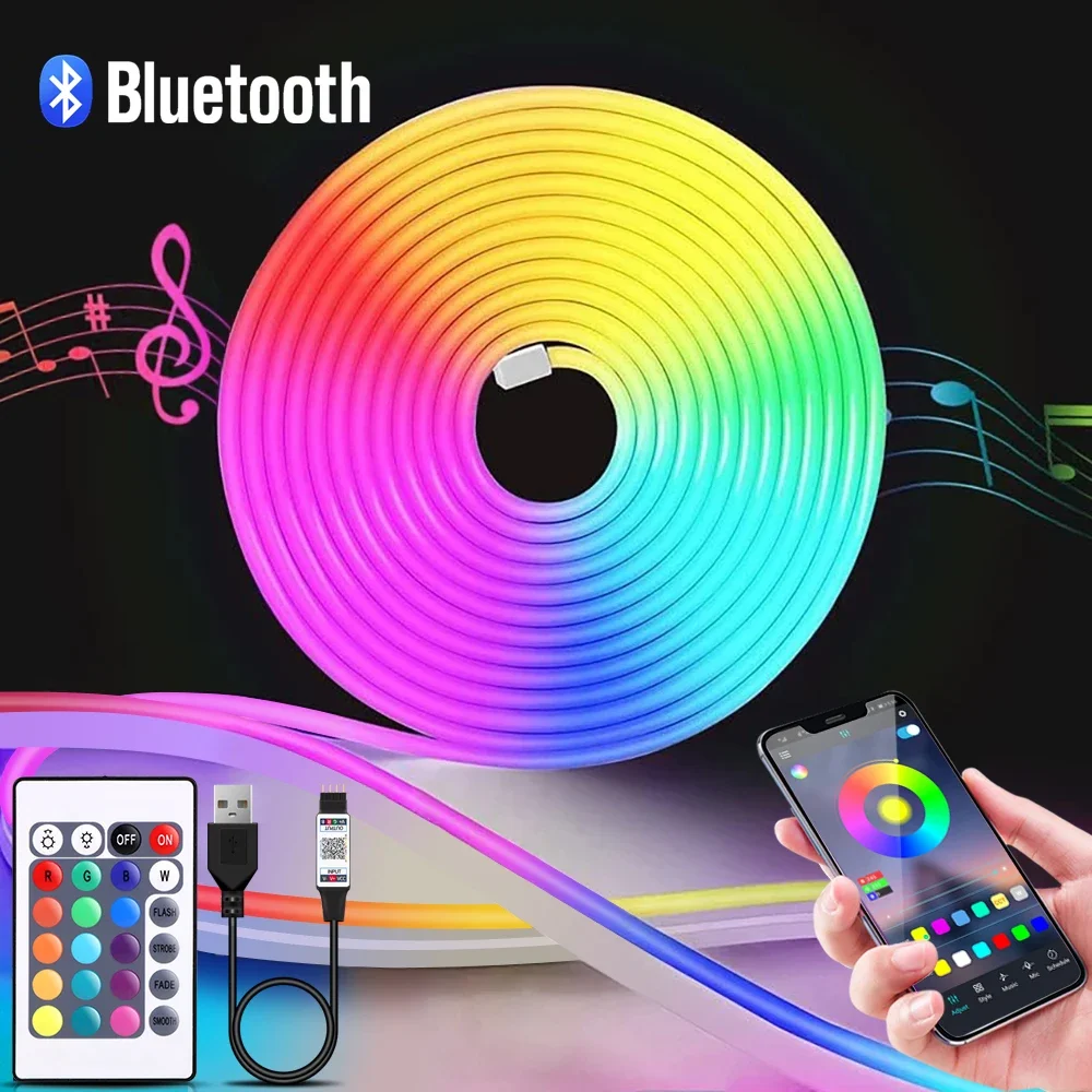Home Decor Light - 1-5m RGB LED Neon Şerit Işık