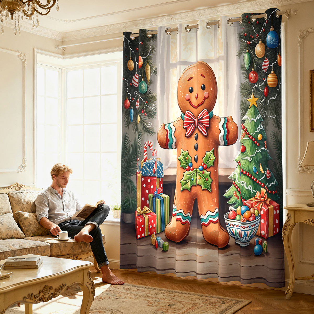 Noel Zencefilli Kurabiye Adam  - Home Decor Curtain incelemesi ve fiyatı