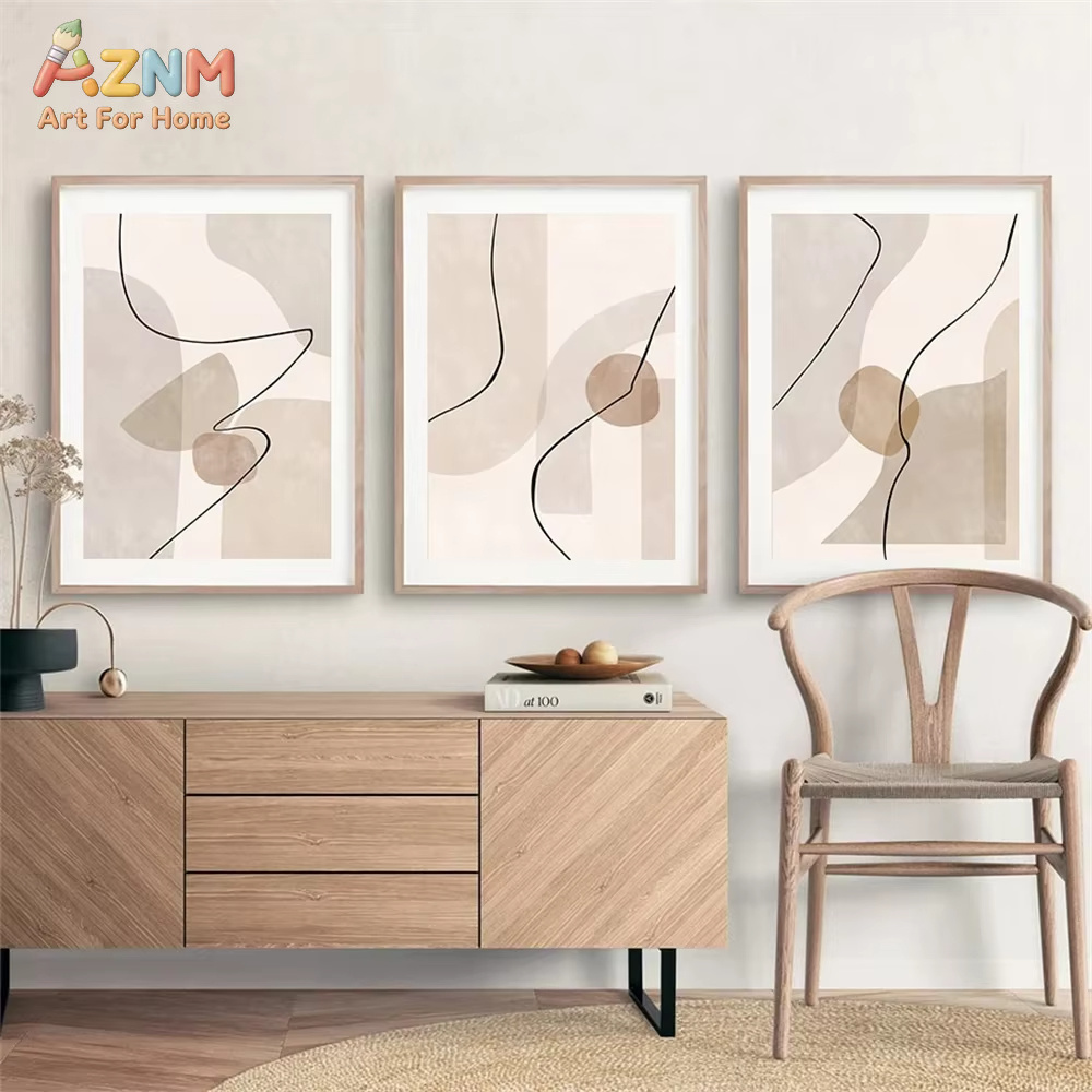 Soyut Bej Geometri Çizgi Duvar - Home Decor Interior incelemesi ve fiyatı