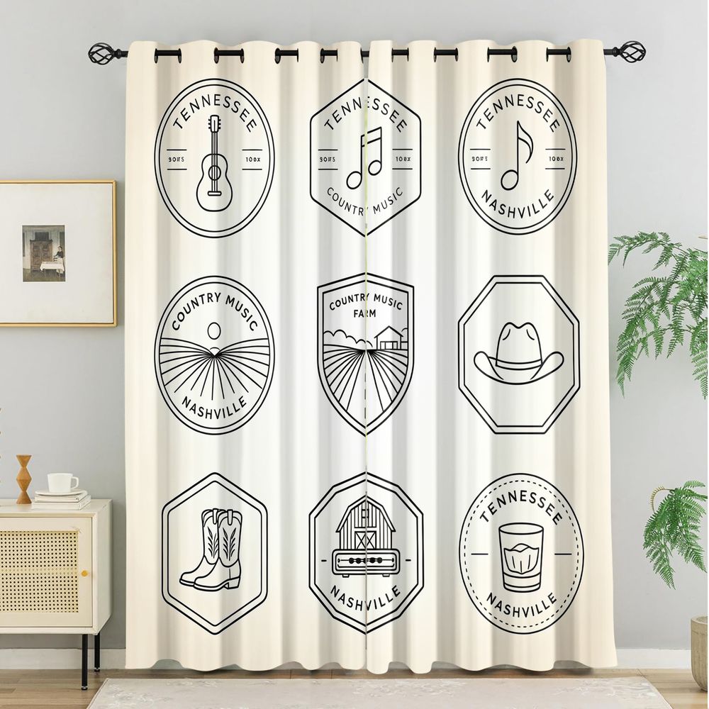 Tennessee Country Müzik Temalı - Home Decor Curtain incelemesi ve fiyatı