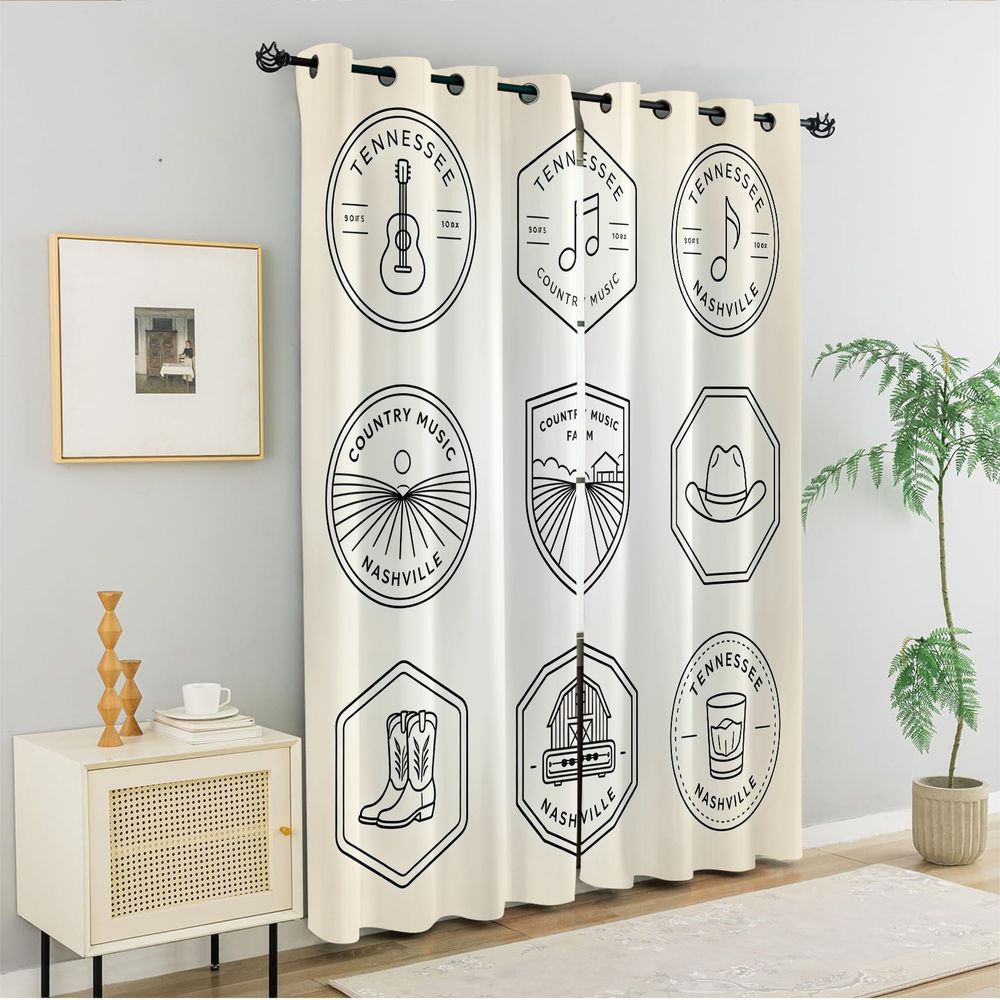 Tennessee Country Müzik Temalı - Home Decor Curtain incelemesi ve fiyatı