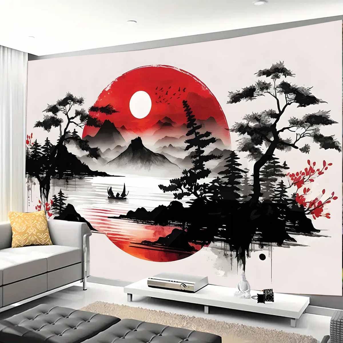 Japon Dağ Manzarası Goblen Duv - Home Decor Zen Style incelemesi ve fiyatı