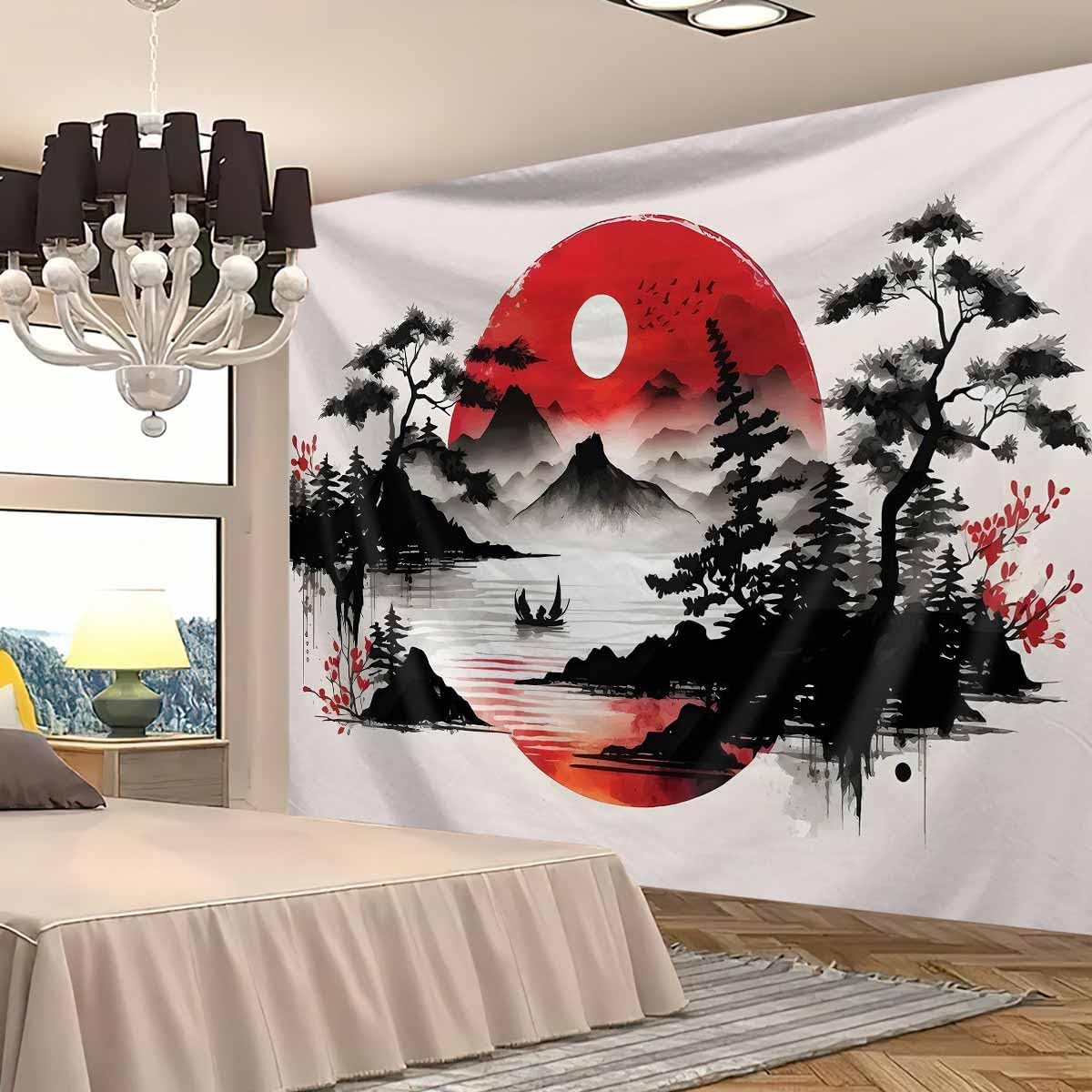 Japon Dağ Manzarası Goblen Duv - Home Decor Zen Style incelemesi ve fiyatı