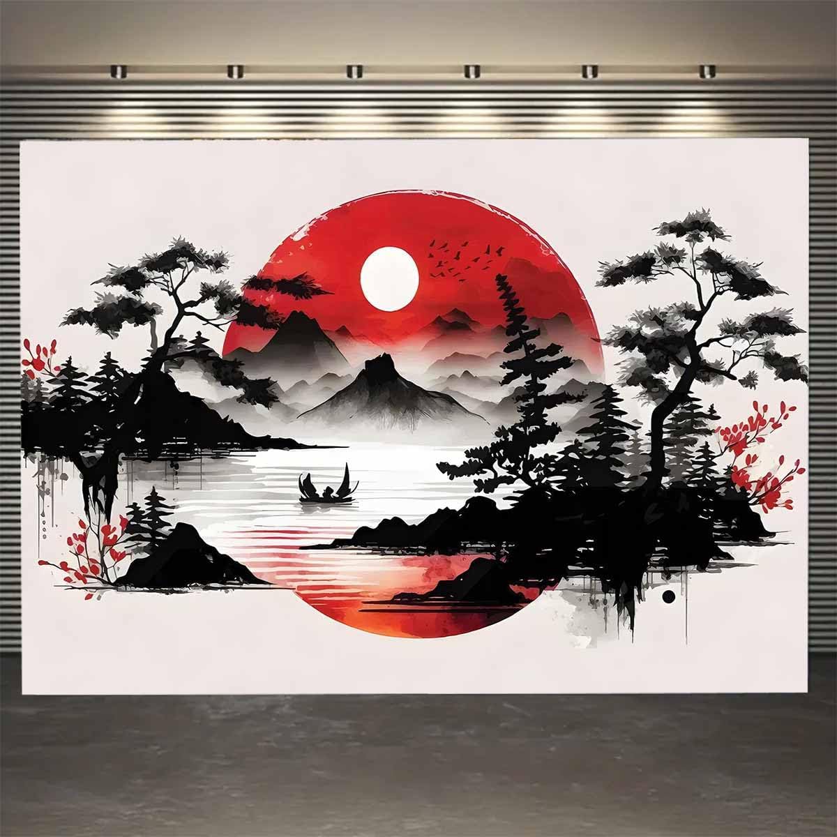 Japon Dağ Manzarası Goblen Duv - Home Decor Zen Style incelemesi ve fiyatı