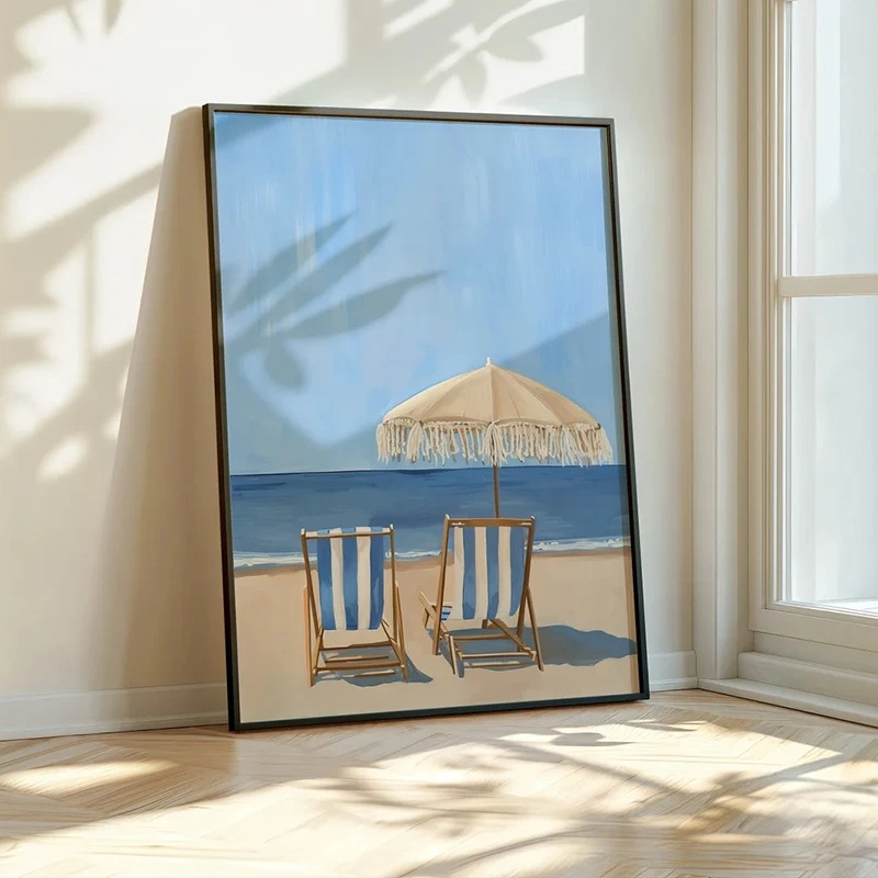 Mavi Kıyı Sahili Yelkenli Orta - Home Decor Interior incelemesi ve fiyatı