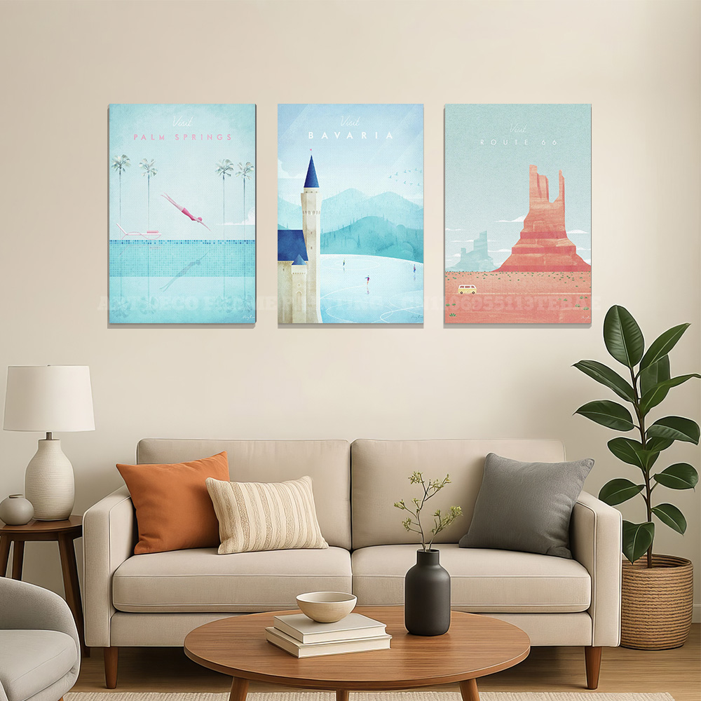 Vintage Seyahat Posteri Kanvas - Home Decor New York incelemesi ve fiyatı