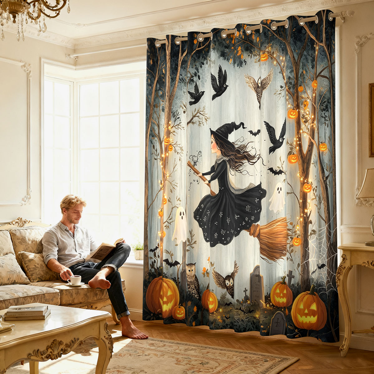 1 adet cadılar bayramı cadı ka - Home Decor Curtain incelemesi ve fiyatı
