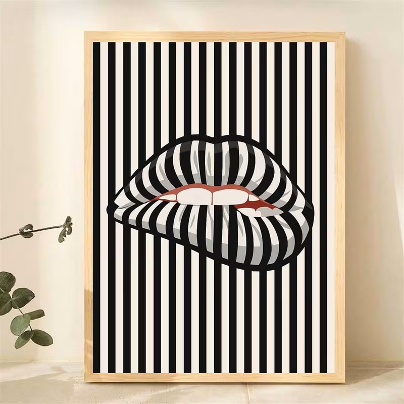 Basit ve Soyut Çizgili Dudak Ş - Home Decor Interior incelemesi ve fiyatı