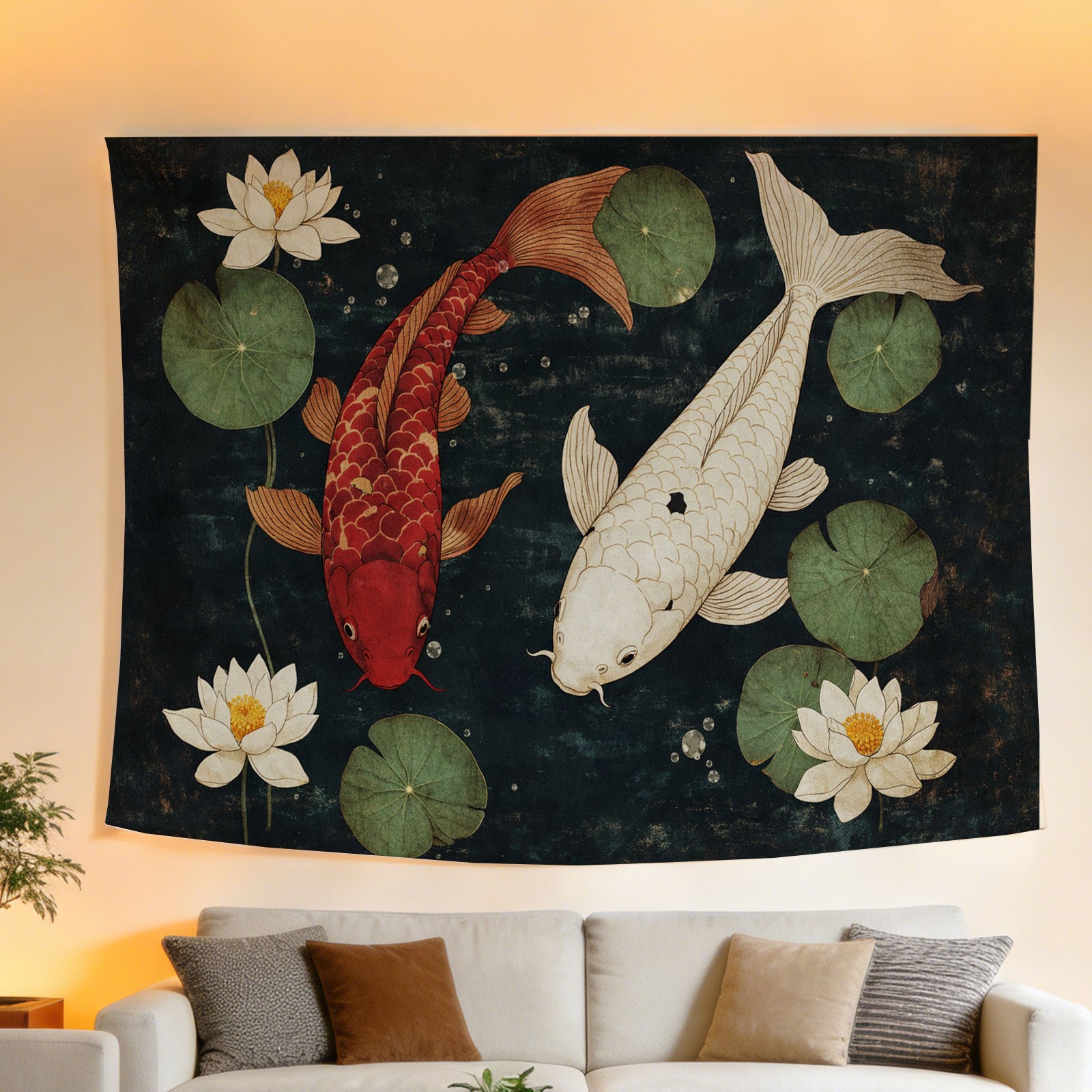 Lüks Koi Balığı ve Lotus Çiçeğ - Home Decor Zen Style incelemesi ve fiyatı