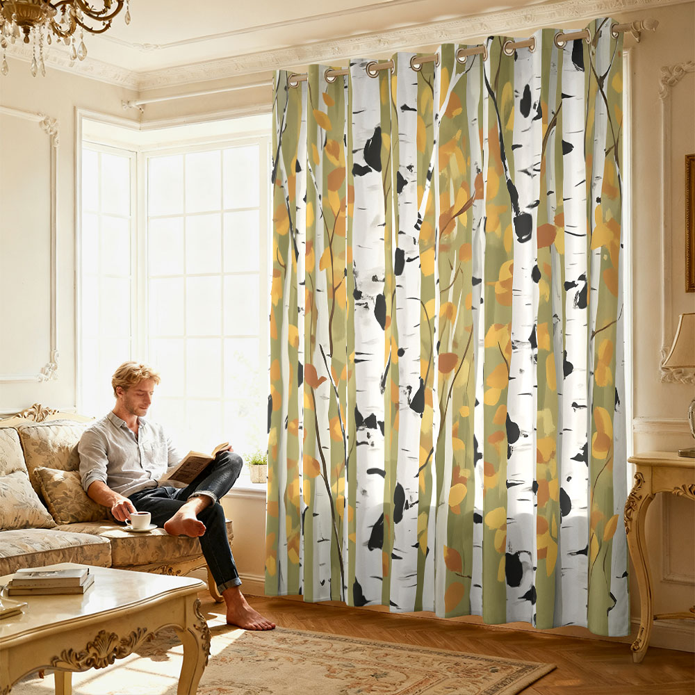 1 adet sonbahar huş ağacı orma - Home Decor Curtain incelemesi ve fiyatı